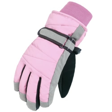 MAGARROW Kids Winter Warm Gloves Windproof Water-Resistant Snow Boys Girls Sport Gloves (Light Pink,...