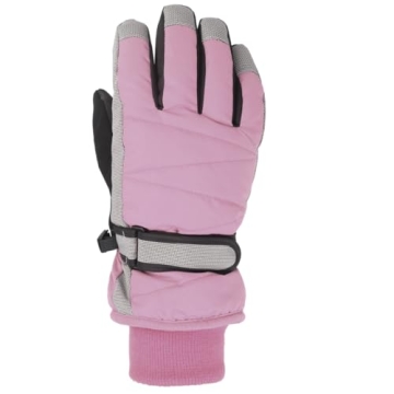 MAGARROW Kids Winter Warm Gloves Windproof Water-Resistant Snow Boys Girls Sport Gloves (Light Pink, 4-6 Years)