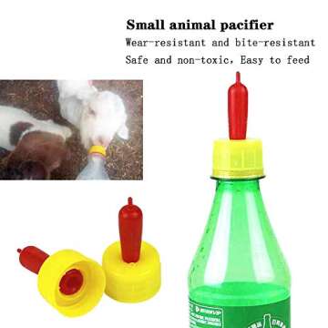 10 PCS Pritchard Nipples Small Animal Milk Drink Nipple Soft Rubber Pacifier for Feeding Sheep Goat ...