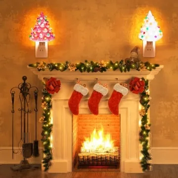 Brightown Valentine's Day Ceramic Christmas Tree Night Light