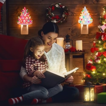 Brightown Valentine's Day Ceramic Christmas Tree Night Light