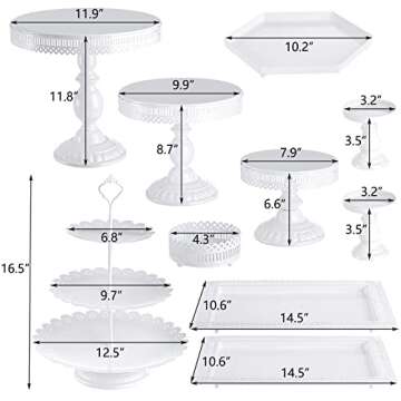 Hedume Elegant 10-Set Cake Stands for All Occasions