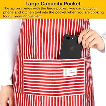 SATINIOR 3 Pieces Women Apron with Pockets Cute Vintage Apron Kitchen Housework Aprons for Christmas Holiday Gift