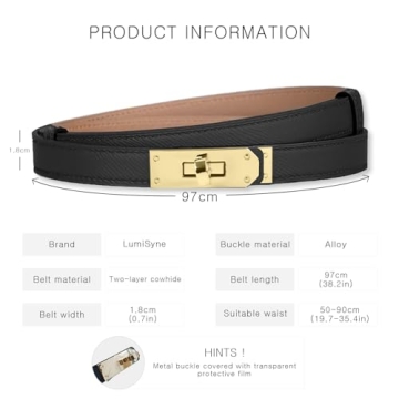 LumiSyne Adjustable Women Skinny Leather Belt Chic Style