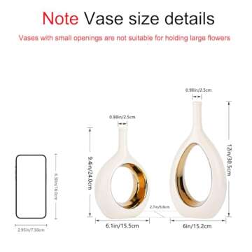 Stylish White and Gold Ceramic Vases for Home and Gifts