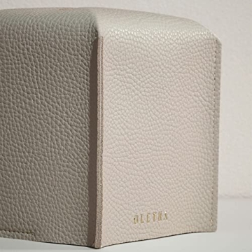 OLETHA Square Tissue Box Cover - Aesthetic Desk Decor for Room, Home & Office - Tissues Cube Boxes Holder - Light Taupe