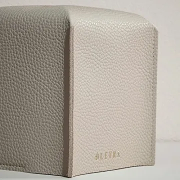 OLETHA Square Tissue Box Cover - Aesthetic Desk Decor for Room, Home & Office - Tissues Cube Boxes Holder - Light Taupe