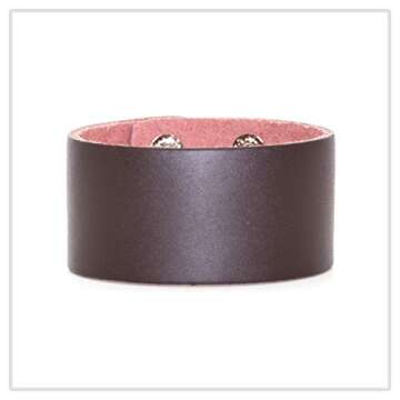 Mgutillart Punk Metal Buckle Wristband Wide Leather Cuff Bracelet(Brown)