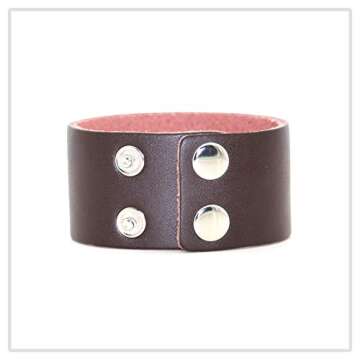 Mgutillart Punk Metal Buckle Wristband Wide Leather Cuff Bracelet(Brown)