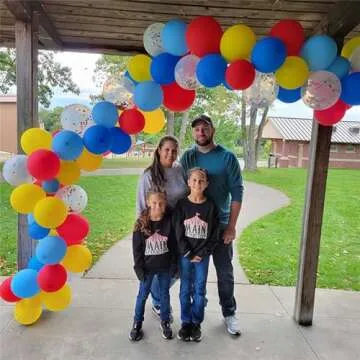 Balloons Red Blue Yellow, 12 Inch Primary Color Helium Balloons with Confetti Latex Balloons Carnival Circus Birthday Party Balloons for Kids Boys Baby Shower Wedding Toy Party Decoration Supplies