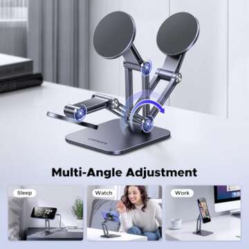 UGREEN Magnetic Phone Stand for iPhone - Adjustable & Durable