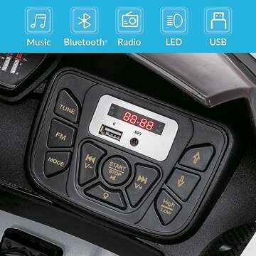 Kidzone Kids Electric Ride On 12V Licensed Lamborghini Aventador Battery Powered Sports Car Toy with 2 Speeds, Parent Control, Sound System, LED Headlights & Hydraulic Doors - White