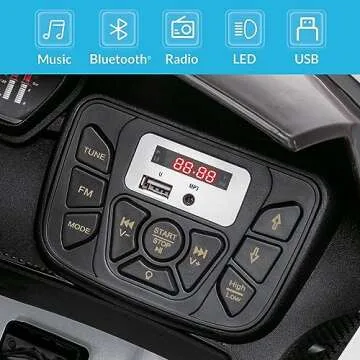 Kidzone Kids Electric Ride On 12V Licensed Lamborghini Aventador Battery Powered Sports Car Toy with 2 Speeds, Parent Control, Sound System, LED Headlights & Hydraulic Doors - White