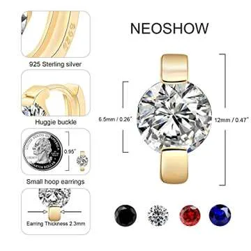 NEOSHOW Gold Plated Hoop Earrings for Women