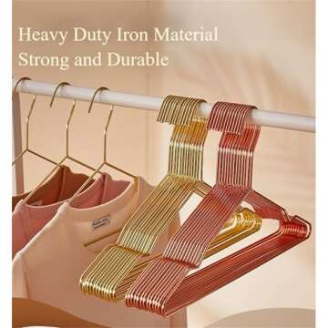 Better to U 17 Inch Metal Clothes Hanger 20 Pack, 4.0mm Heavy Duty Shirt Blouse Hanger for Coat Suit Bridal Boutique, Space Saving Slim Wire Hanger for Camisole Trousers Wedding Dress（Gold）