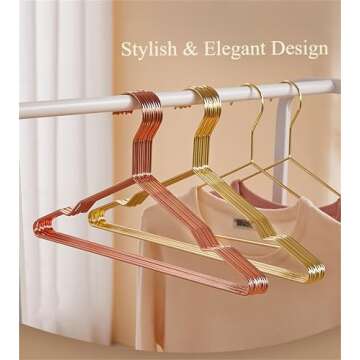 Better to U 17 Inch Metal Clothes Hanger 20 Pack, 4.0mm Heavy Duty Shirt Blouse Hanger for Coat Suit Bridal Boutique, Space Saving Slim Wire Hanger for Camisole Trousers Wedding Dress（Gold）
