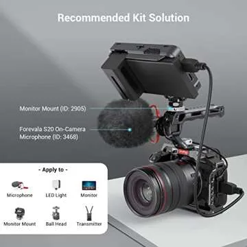 SmallRig Top Handle with 3/8"-16 Locating Pins for ARRI Grip for Camera Cage, Universal Video Rig with 5 Cold Shoe Adapters to Mount DSLR Camera with Microphone/LED Light/Monitor - 3765