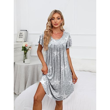 Soft Pleated Nightgown & Pajama Dress for Comfort