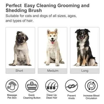 Cat Hair Brush, Dog Shedding and Grooming Brush with Ultra Long Bristle and Easy Cleaning Button, Shurertjia Pet Hair Slicker Brush, Easily Removes Floating Hair, Loose Fur, Mats & Tangles (Pink)