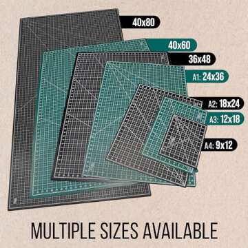 U.S. Art Supply 18" x 24" Green/Black Professional Self Healing 5-Ply Double Sided Durable Non-Slip Cutting Mat Great for Scrapbooking, Quilting, Sewing and all Arts & Crafts Projects