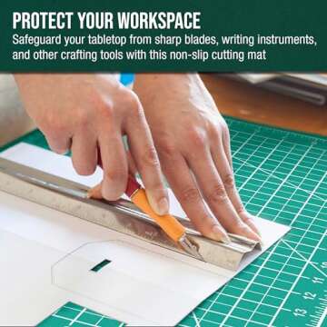 U.S. Art Supply 18" x 24" Green/Black Professional Self Healing 5-Ply Double Sided Durable Non-Slip Cutting Mat Great for Scrapbooking, Quilting, Sewing and all Arts & Crafts Projects