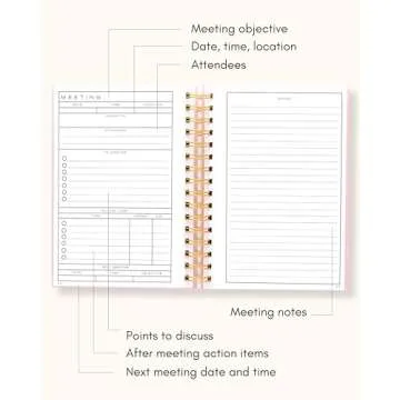 Lamare Meeting Notebook for Work Organization - 100+ Meetings Work Notebook For Note Taking - Meeting Notes Notebook For Work - Stay Productive with Meeting Planner Notebook 220 pages l A5 Size 8.5x6”
