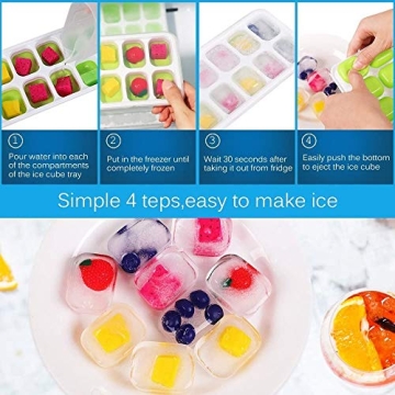 Silicone Ice Cube Trays with Easy-Release Design