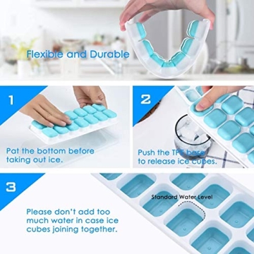 Silicone Ice Cube Trays with Easy-Release Design