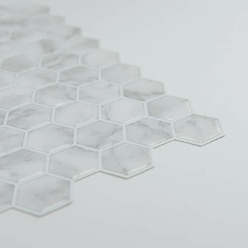 InHome Hexagon Marble Peel Stick Backsplash Tiles for Easy Install