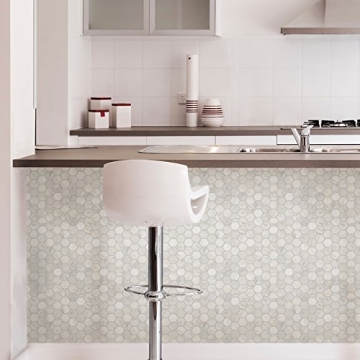 InHome Hexagon Marble Peel Stick Backsplash Tiles for Easy Install
