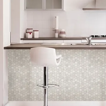 InHome Hexagon Marble Peel Stick Backsplash Tiles for Easy Install