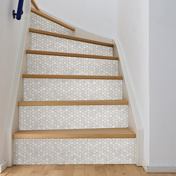 InHome Hexagon Marble Peel Stick Backsplash Tiles for Easy Install