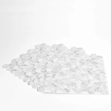 InHome Hexagon Marble Peel Stick Backsplash Tiles for Easy Install