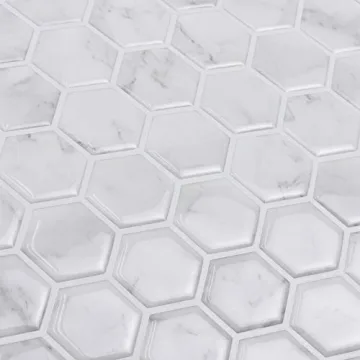 InHome Hexagon Marble Peel Stick Backsplash Tiles for Easy Install