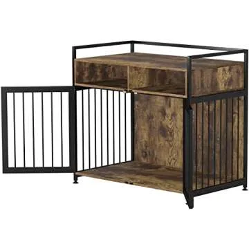 GDLF Dog Crate Furniture-Style Cages, Heavy Duty Dog Kennels with Storage and Anti-Chew (41Inch = Int.dims:39.4”Wx22.2”Dx23”H)