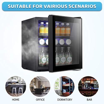Antarctic Star 70 Can Beverage Cooler Black Glass Door