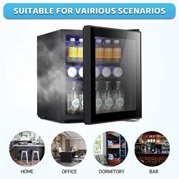 Antarctic Star 70 Can Beverage Cooler Black Glass Door