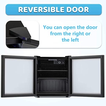 Antarctic Star 70 Can Beverage Cooler Black Glass Door