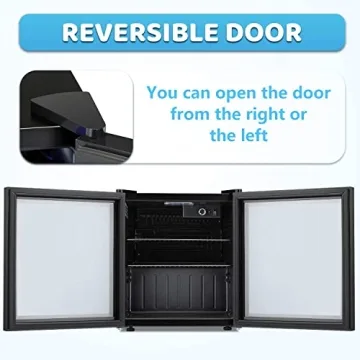 Antarctic Star 70 Can Beverage Cooler Black Glass Door