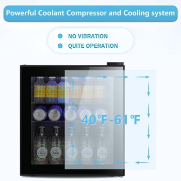 Antarctic Star 70 Can Beverage Cooler Black Glass Door