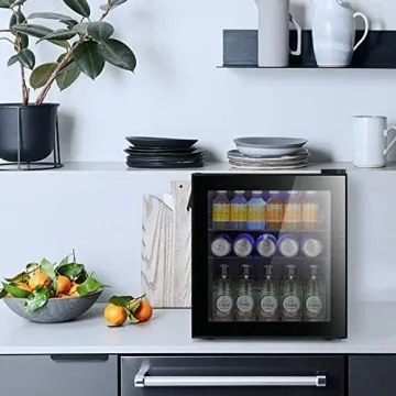 Antarctic Star 70 Can Beverage Cooler Black Glass Door