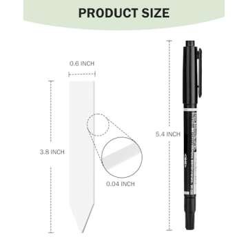 Homenote 200 Pcs 4 Inch Plastic Plant Labels Waterproof Plant Tags for Seedling,Vegetable Gardening Tags,Garden Markers Outdoor for Plants Name Sign with Permanet Marking Pen,White