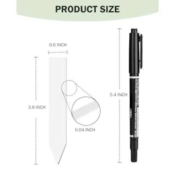 Homenote 200 Pcs 4 Inch Plastic Plant Labels Waterproof Plant Tags for Seedling,Vegetable Gardening Tags,Garden Markers Outdoor for Plants Name Sign with Permanet Marking Pen,White