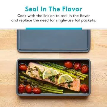 Prepd Cheat Sheets Lids - Silicone Bakeware Lid for Prepd Modular Sheet Pan Dividers - 4 Nonstick, Oven, Microwave, Dishwasher, Fridge & Freezer-Friendly Sheet Pan Divider Lids for Cooking & Storage