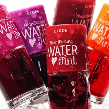 ETUDE Dear Darling Water Tint - Cherry Ade | Vivid Color Lip Stain with Moisturizing Weightless & Non-sticky Finish Lip Stain | Smudge-proof Lip Tint | Korean Makeup, Perfect for Gift