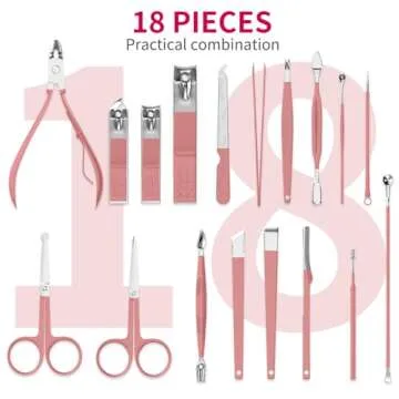 ZIZZON Manicure Set 18 in 1 Professional Pedicure Set Nail scissors Grooming Kit with Leather Travel...