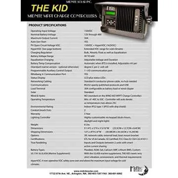 MidNite Solar MNKID-B 30A MPPT Controller for Solar Power
