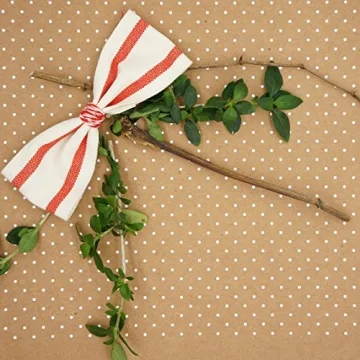 CT CRAFT Ivory Cotton Red Stripes Ribbon 1.5" x 10 Yards