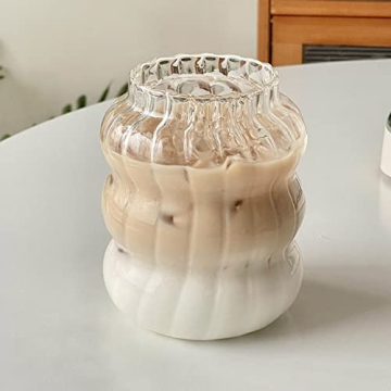 Unique Vintage Ribbed Drinking Glasses for Coffee Cocktails