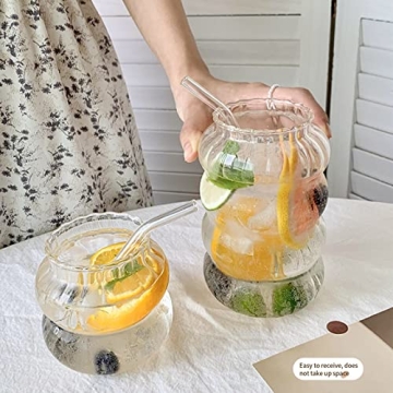 Unique Vintage Ribbed Drinking Glasses for Coffee Cocktails